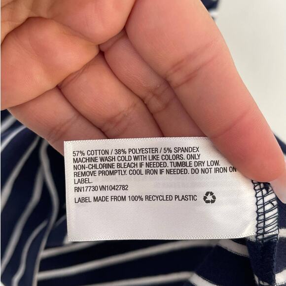 NEW Isabel Maternity XS Short Sleeve Striped T-Shirt Navy Maternity Dress Knee - Picture 10 of 10